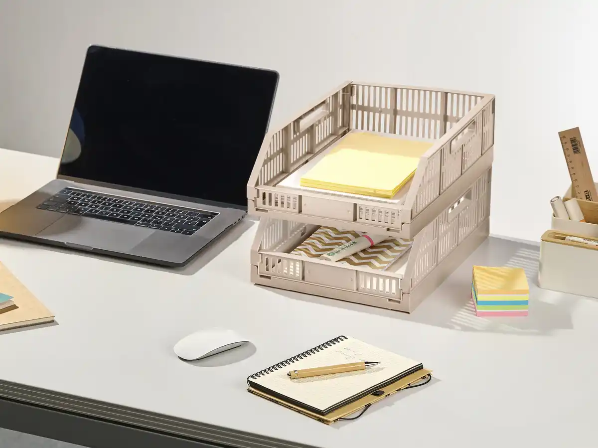 Bild 2 von IDEENWELT Faltbare Box beige 2er-Set