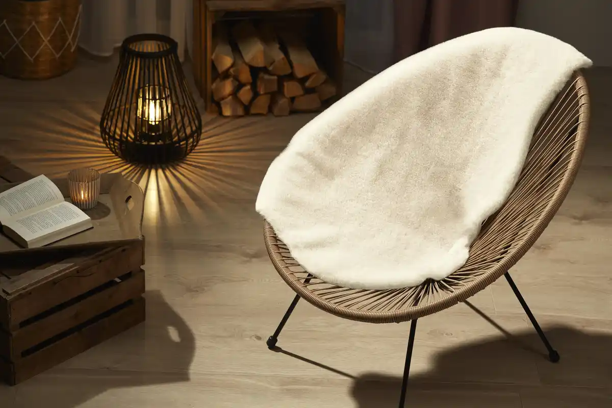 Bild 2 von IDEENWELT Deko-Fellteppich creme