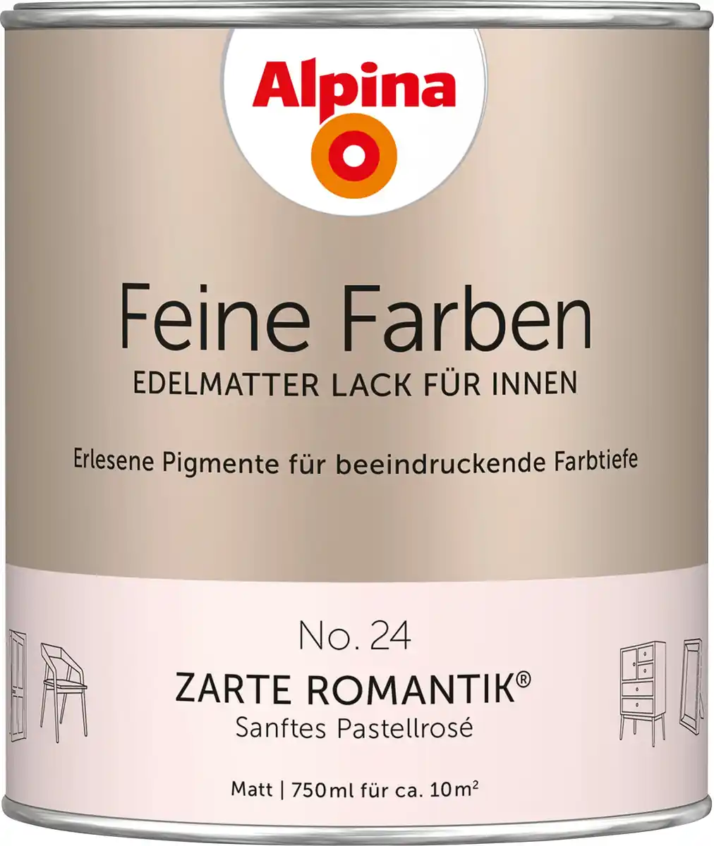 Bild 1 von Alpina Feine Farben Lack No. 24 Zarte Romantik - pastellrosé 750 ml