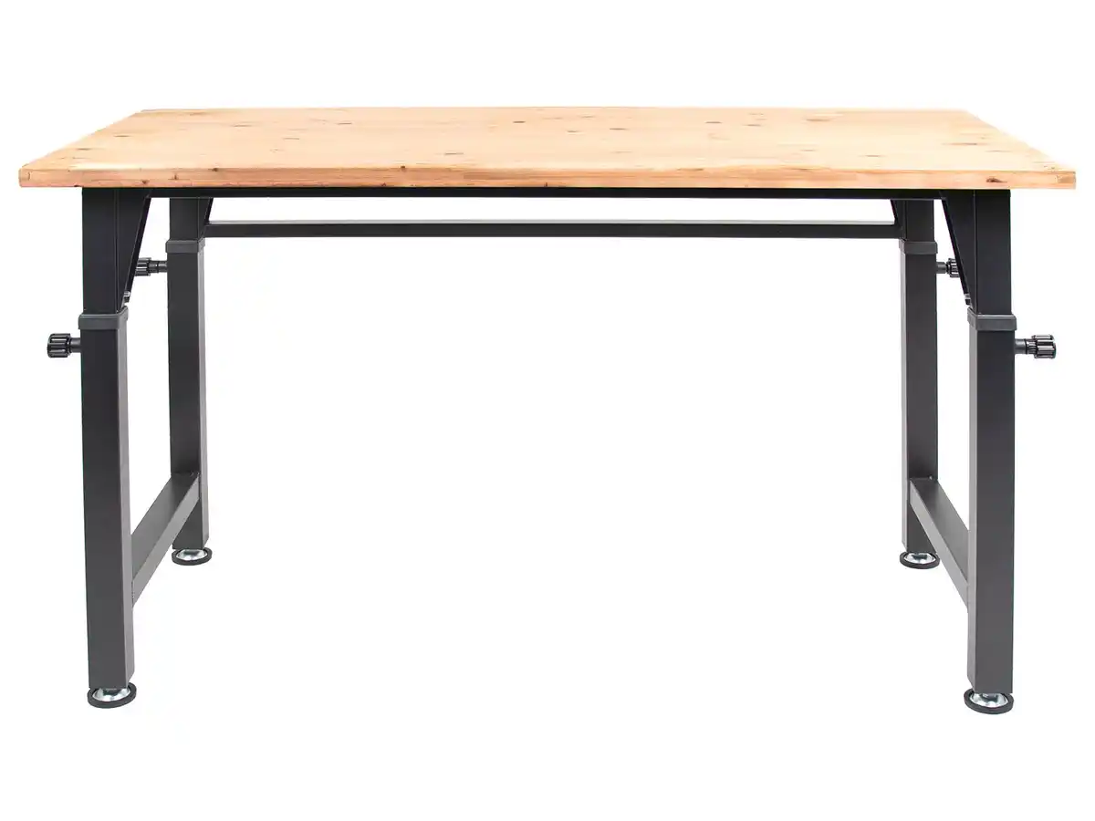 Bild 3 von RIKTA Höhenverstellbare Werkbank, B 135 X T 60 X H 85 - 105cm, 200kg Belastung, FSC 100%, Fichte""