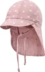 ALANA Schirmmütze mit Nackenschutz aus Musselin & Pusteblumen-Muster, rosa, Gr. 48/49, 1 St