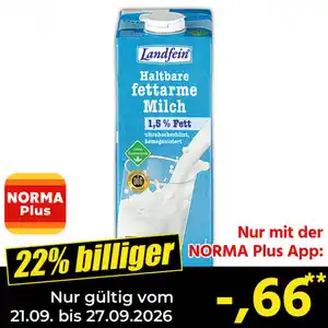 Landfein Haltbare fettarme Milch