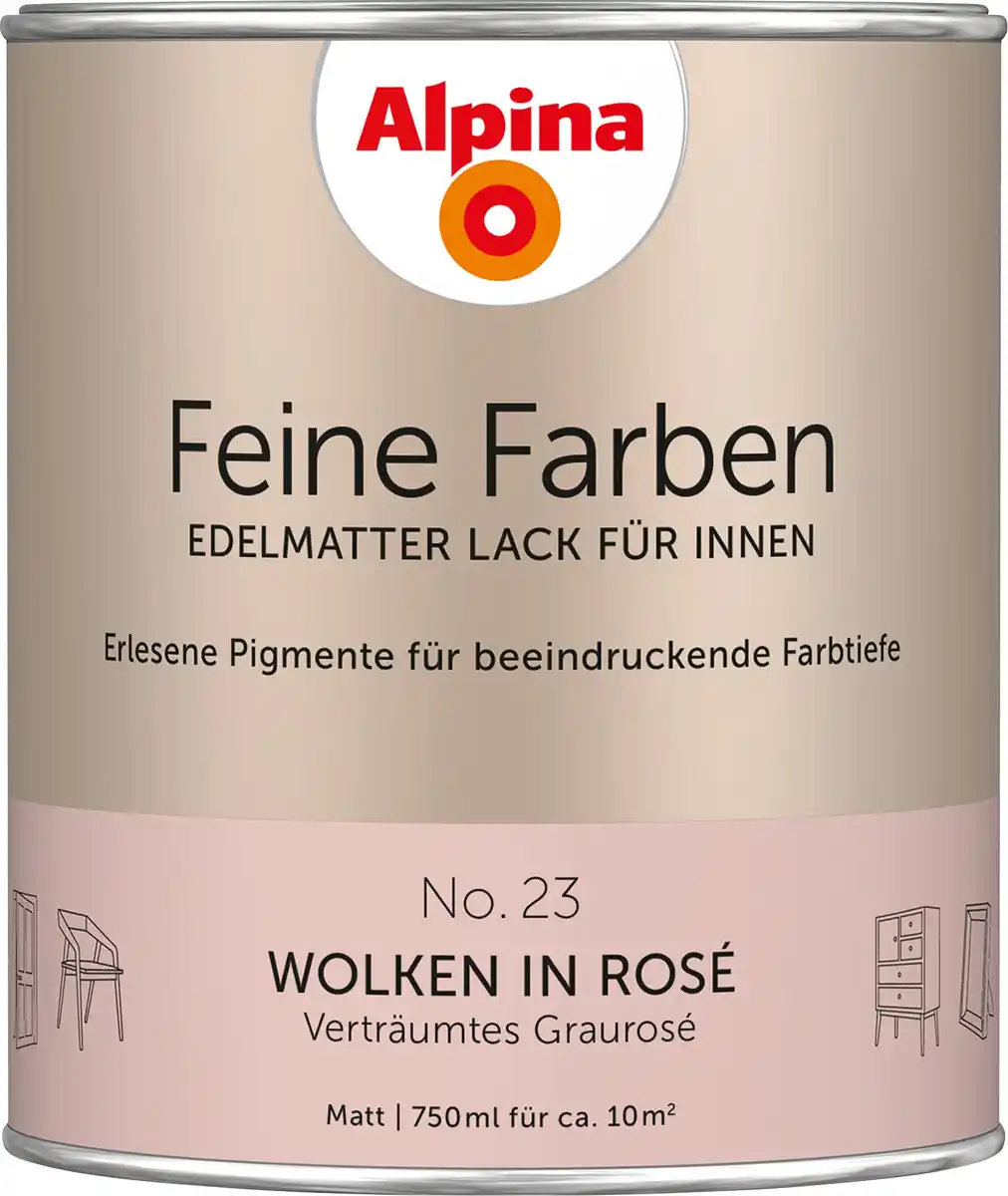 Bild 1 von Alpina Feine Farben Lack No. 23 Wolken in Rosé - graurosé 750 ml