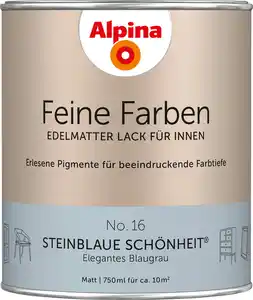 Alpina Feine Farben Lack No. 16 Steinblaue Schönheit - blaugrau 750 ml