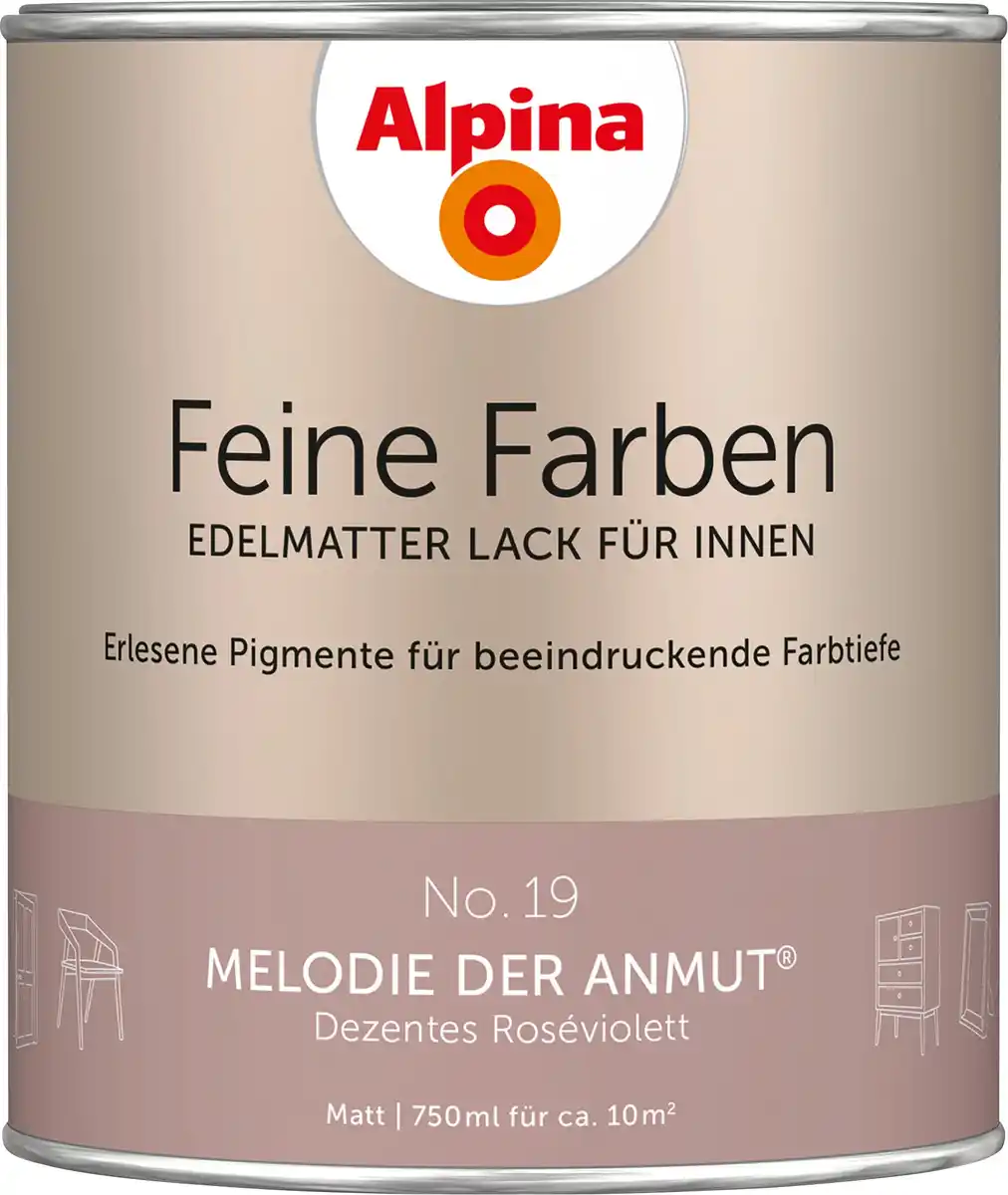 Bild 1 von Alpina Feine Farben Lack No. 19 Melodie der Anmut - roséviolett 750 ml