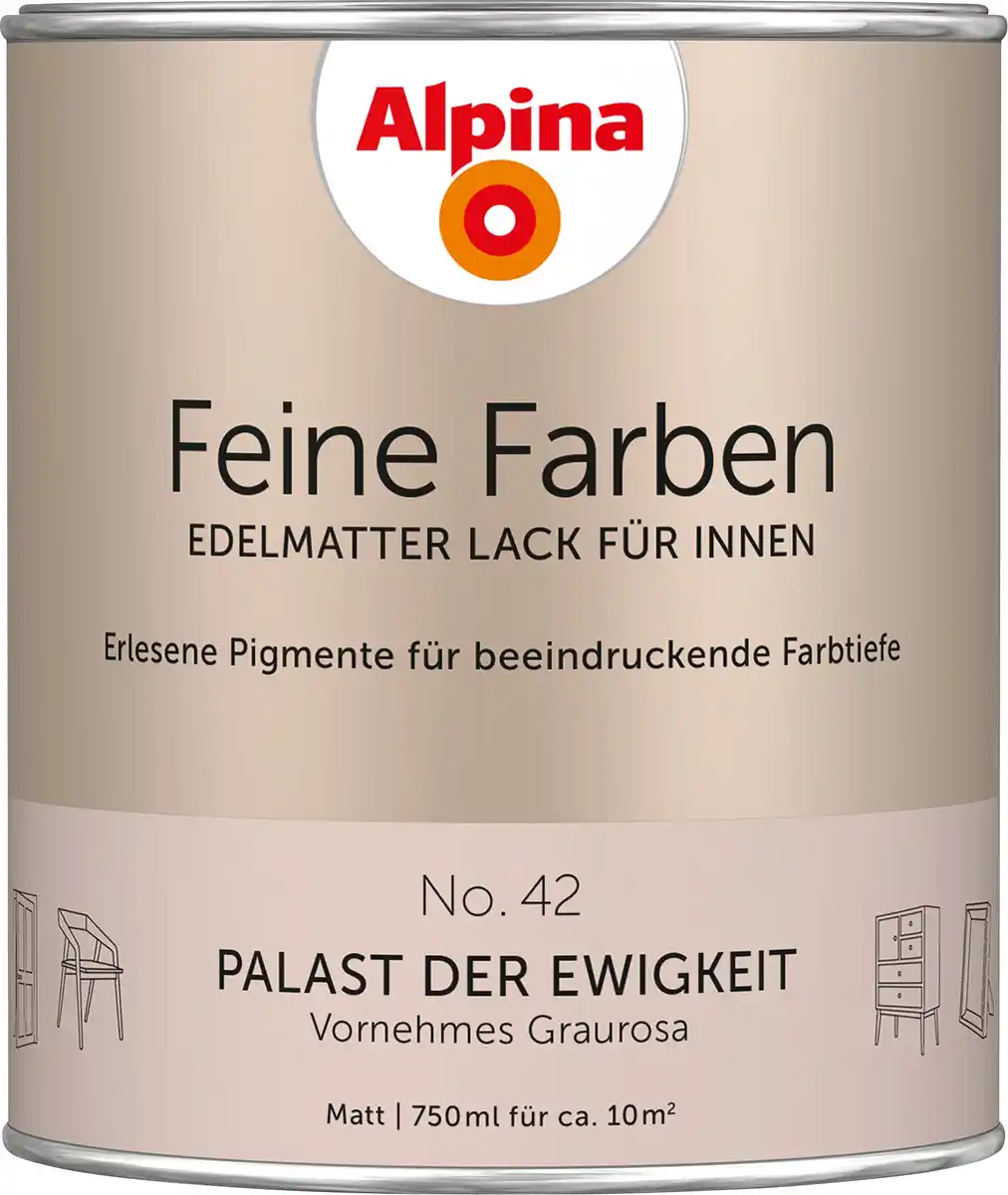 Bild 1 von Alpina Feine Farben Lack No. 42 Palast der Ewigkeit - graurosa 750 ml