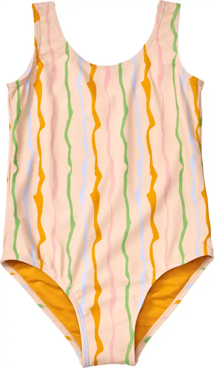 Bild 1 von PUSBLU Badeanzug mit Wellen-Muster, beige, Gr. 110/116, 1 St