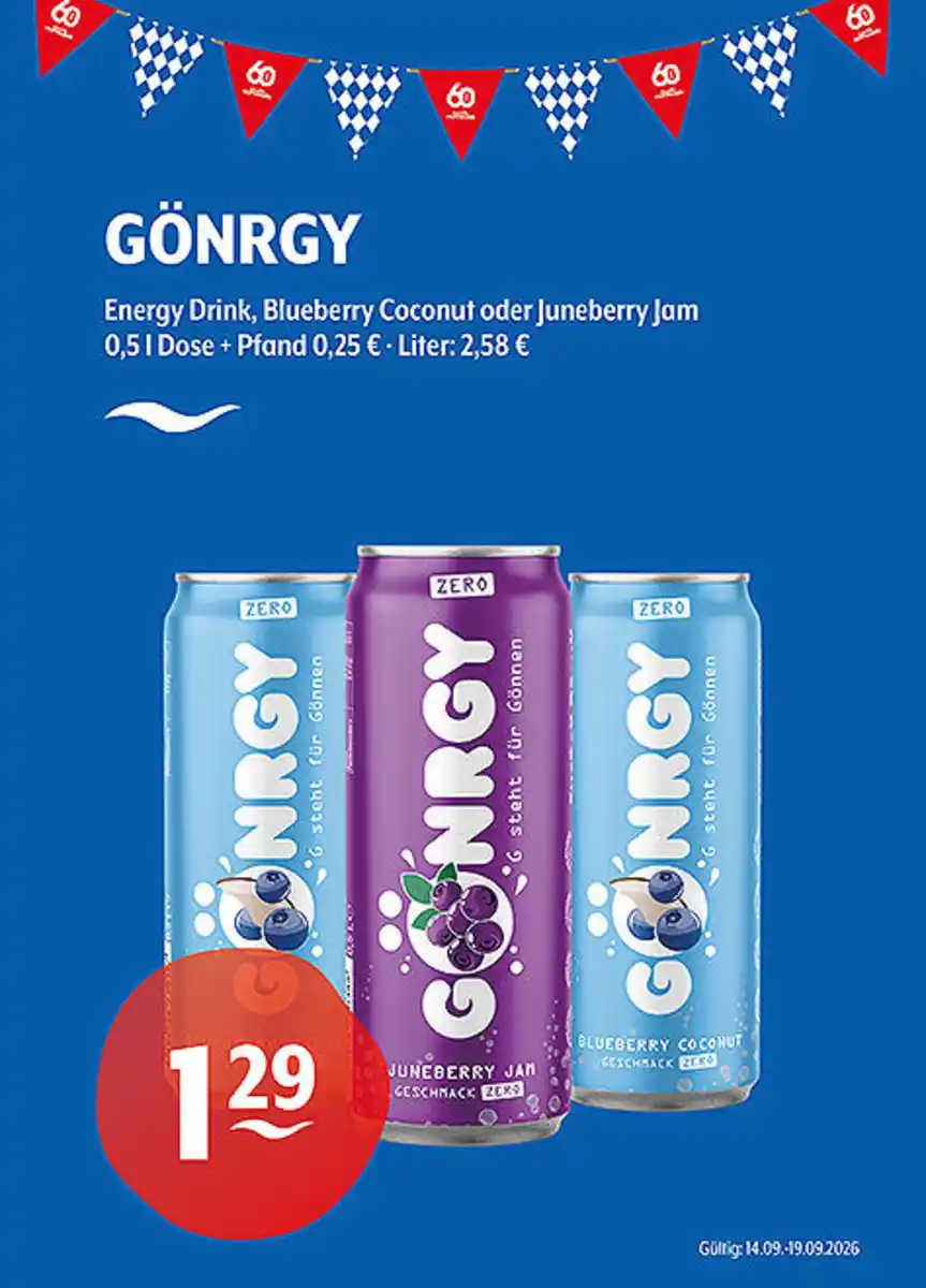 Bild 1 von GÖNRGY Energy DrinkBlueberry Coconut oder Juneberry Jam