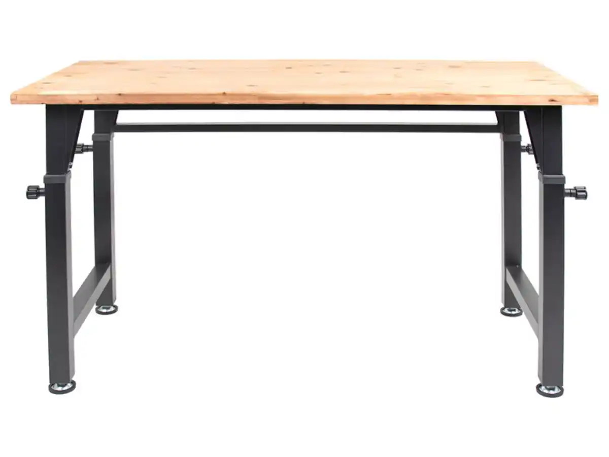Bild 2 von RIKTA Höhenverstellbare Werkbank, B 135 X T 60 X H 85 - 105cm, 200kg Belastung, FSC 100%, Fichte""
