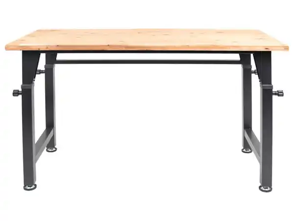Bild 2 von RIKTA Höhenverstellbare Werkbank, B 135 X T 60 X H 85 - 105cm, 200kg Belastung, FSC 100%, Fichte""