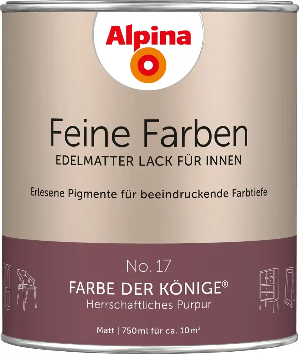 Bild 1 von Alpina Feine Farben Lack No. 17 Farbe der Könige - purpur 750 ml