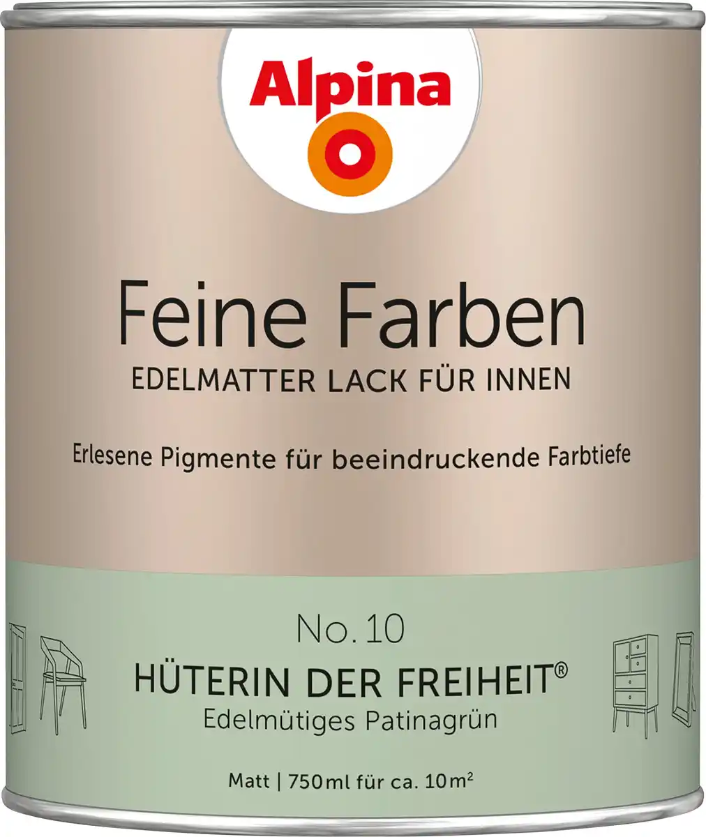 Bild 1 von Alpina Feine Farben Lack No. 10 Hüterin der Freiheit - patinagrün 750 ml