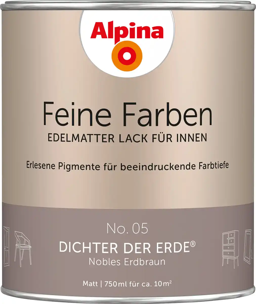 Bild 1 von Alpina Feine Farben Lack No. 05 Dichter der Erde - erdbraun 750 ml
