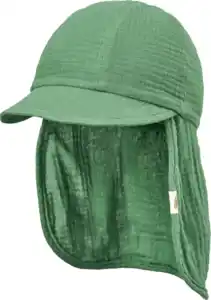 ALANA Schirmmütze mit Nackenschutz aus Musselin, grün, Gr. 50/51, 1 St