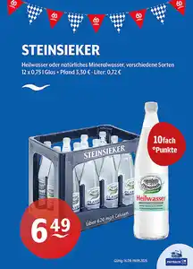 STEINSIEKER Heilwasser odernatürliches Mineralwasser verschiedene Sorten