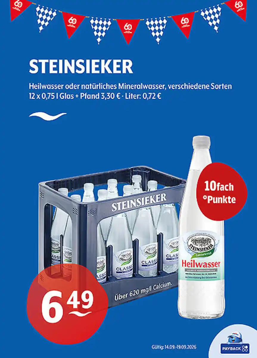 Bild 1 von STEINSIEKER Heilwasser odernatürliches Mineralwasser verschiedene Sorten