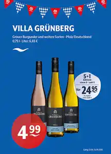 VILLA GRÜNBERG Grauer Burgunder und weitere Sorten Pfalz/Deutschland 5+1 Aktion: Nimm 6 - zahl 5 für 24,956 x 0,75 l