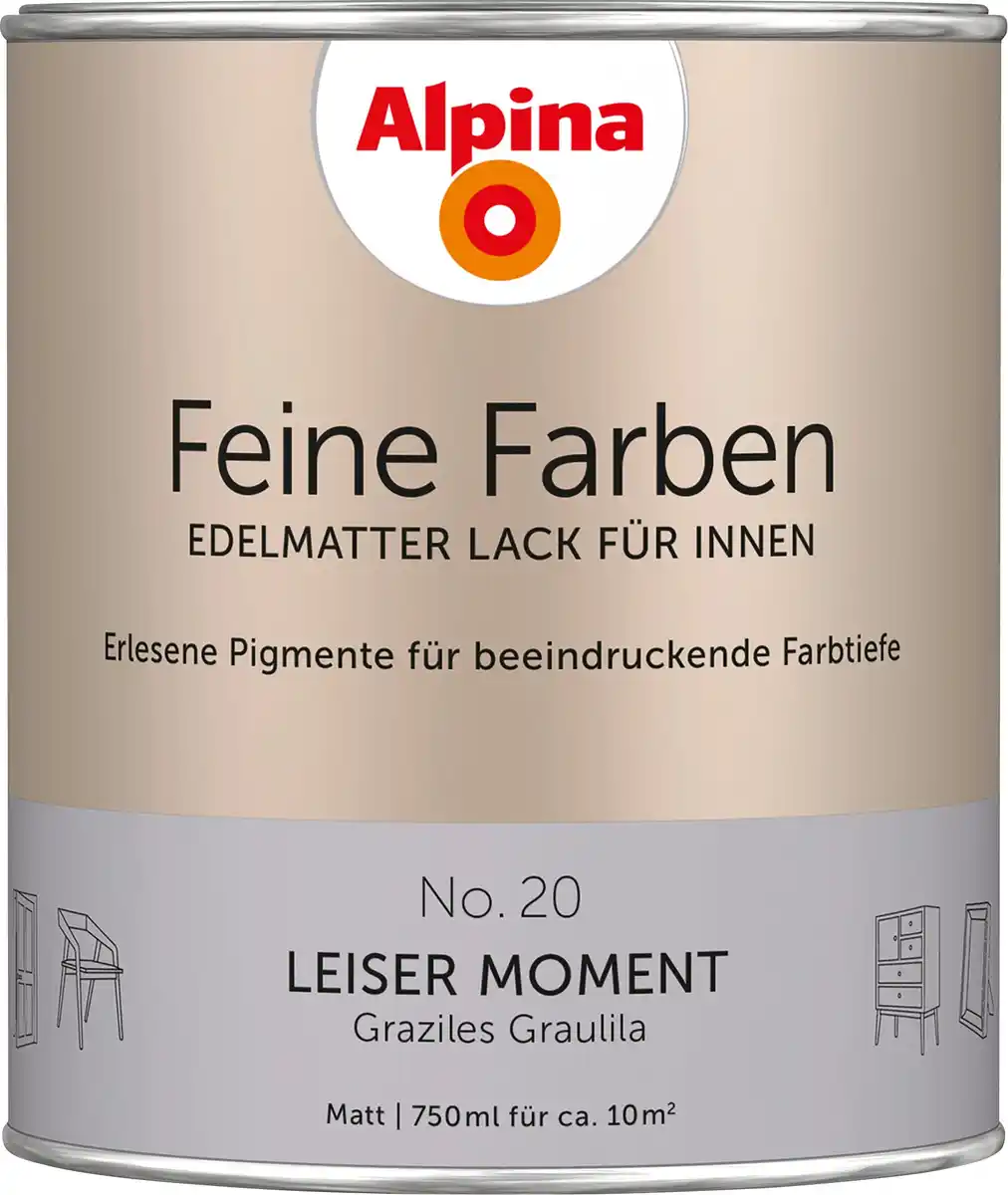 Bild 1 von Alpina Feine Farben Lack No. 20 Leiser Moment - graulila 750 ml