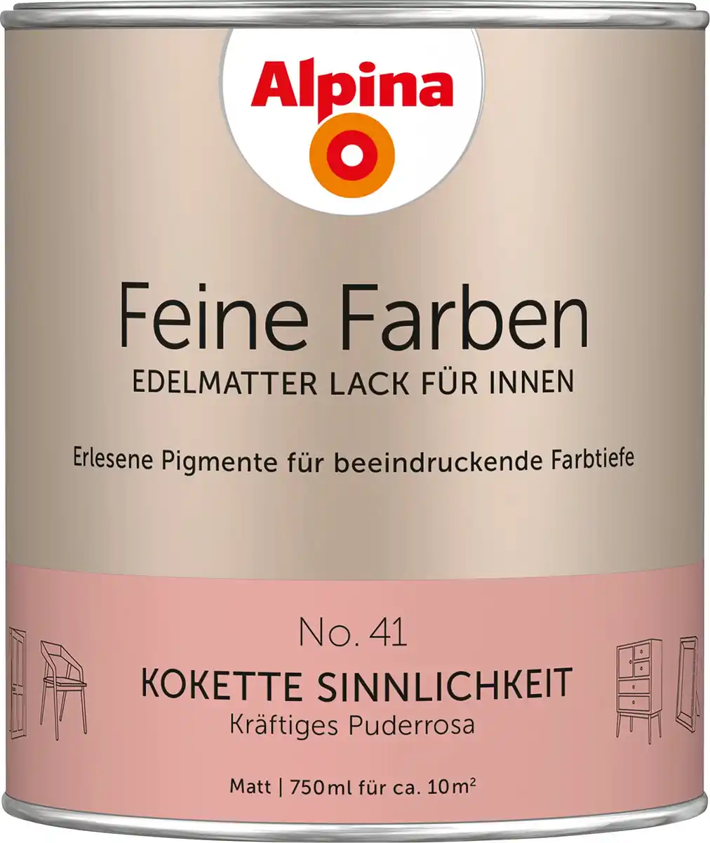 Bild 1 von Alpina Feine Farben Lack No. 41 Kokette Sinnlichkeit - puderrosa 750 ml
