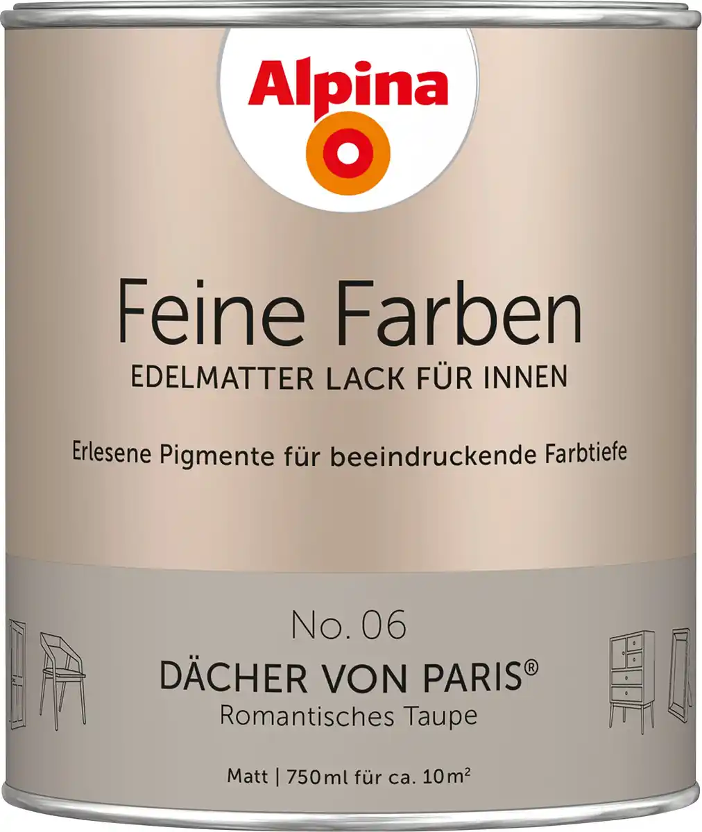 Bild 1 von Alpina Feine Farben Lack No. 06 Dächer von Paris - taupe 750 ml