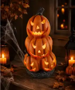 Halloween Teelichthalter Kürbis