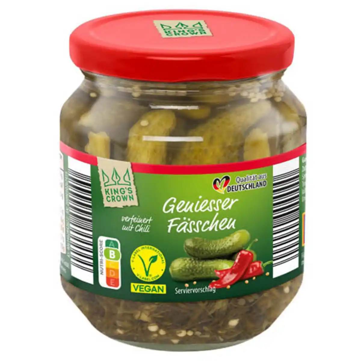 Bild 1 von KING'S CROWN Genießerfässchen Gurken 300 g, Chili
