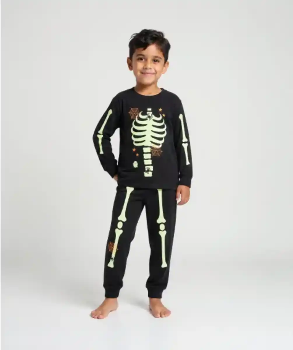 Bild 1 von Pyjama mit Glow-in-the-Dark-Skelett