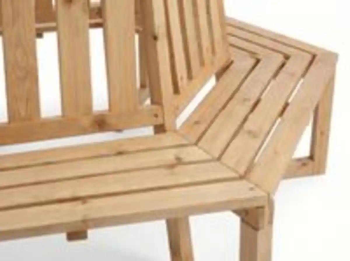 Bild 4 von Prestige Home Living Outdoor Baumbank 360° 6-Eckig aus Tannenholz, ca. 205 x 178 x 90 cm