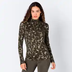 Damen-Langarmshirt mit Stehkragen