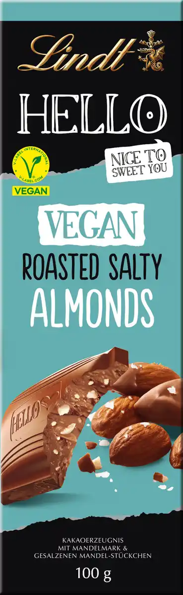 Bild 1 von Lindt HELLO Vegan Roasted Salty Almonds Tafel