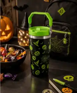 Halloween Isolierbecher mit Strohhalm