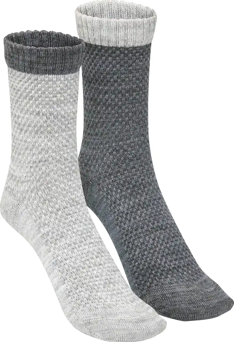 Bild 1 von IDEENWELT Struktur-Socken hellgrau/dunkelgrau 2er-Set Gr. 35/38