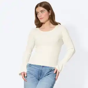 Damen-Pullover mit Trompetenärmeln
