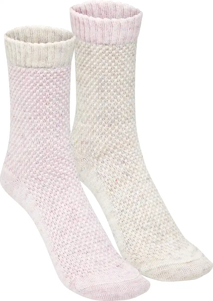 Bild 1 von IDEENWELT Struktur-Socken rosa/beige 2er-Set Gr. 39/42