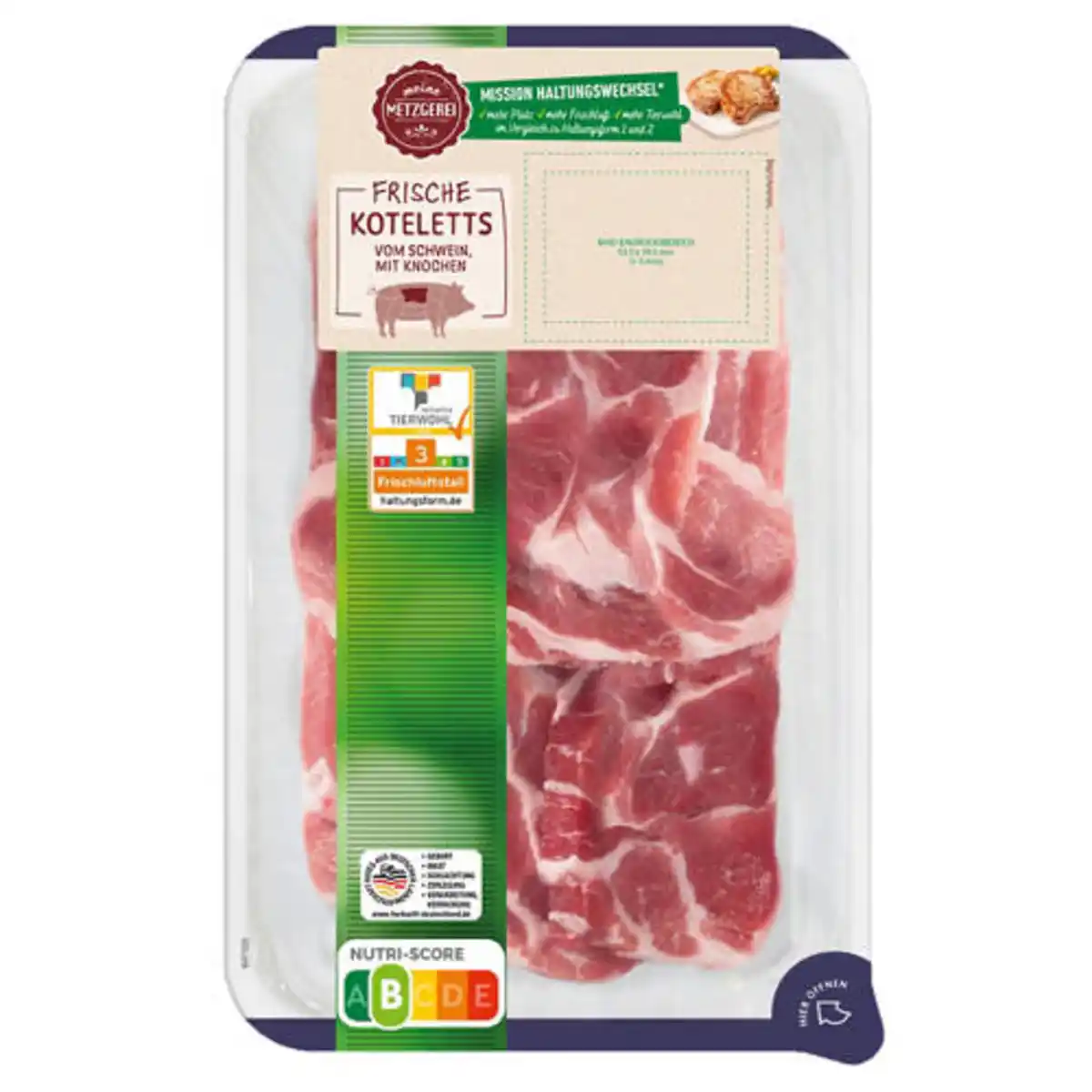 Bild 1 von MEINE METZGEREI Schweine-Koteletts 700 g, Rücken