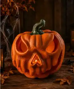 Halloween Teelichthalter Kürbis