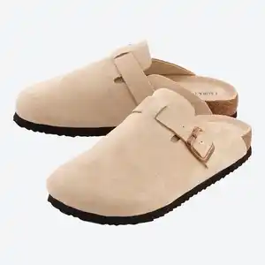 Damen-Clogs aus Kunst-Veloursleder