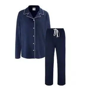 UP2FASHION WOMEN Damen Pyjama, Marineblau, S 36/38