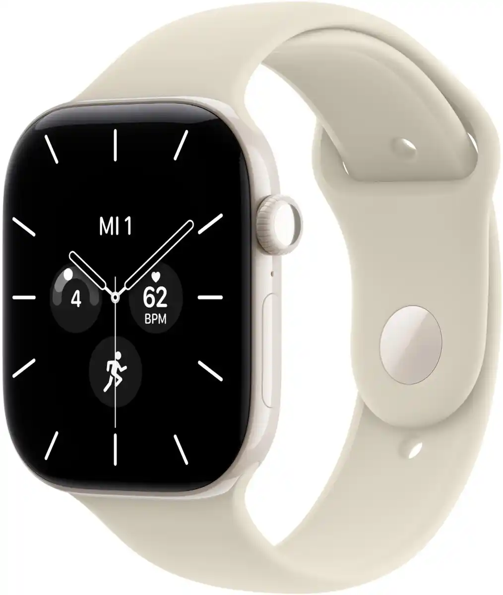 Bild 1 von Apple Watch Series 12 (46mm) GPS+5G Smartwatch Keramik mit Sportarmband S/M perlweiß/sand