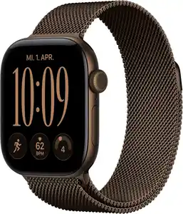 Apple Watch Series 12 (42mm) GPS Smartwatch Alu mit Milanaise Armband dunkelbronze/dunkelbronze