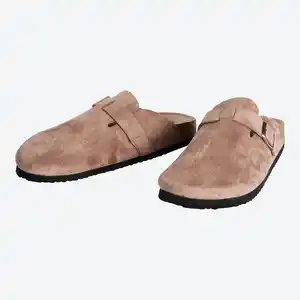 Damen-Clogs aus Kunst-Veloursleder