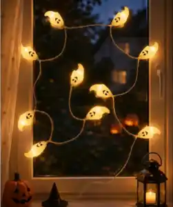 Halloween LED-Lichterkette Geister