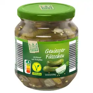 KING'S CROWN Genießerfässchen Gurken 300 g, Kräuter
