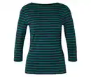 Bild 1 von Shirt mit 3/4-Arm, grün-navy gestreift
