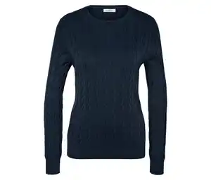Zopfstrickpullover, dunkelblau