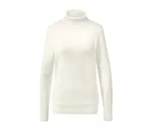 Feinstrick-Rollkragenpullover, cremeweiß