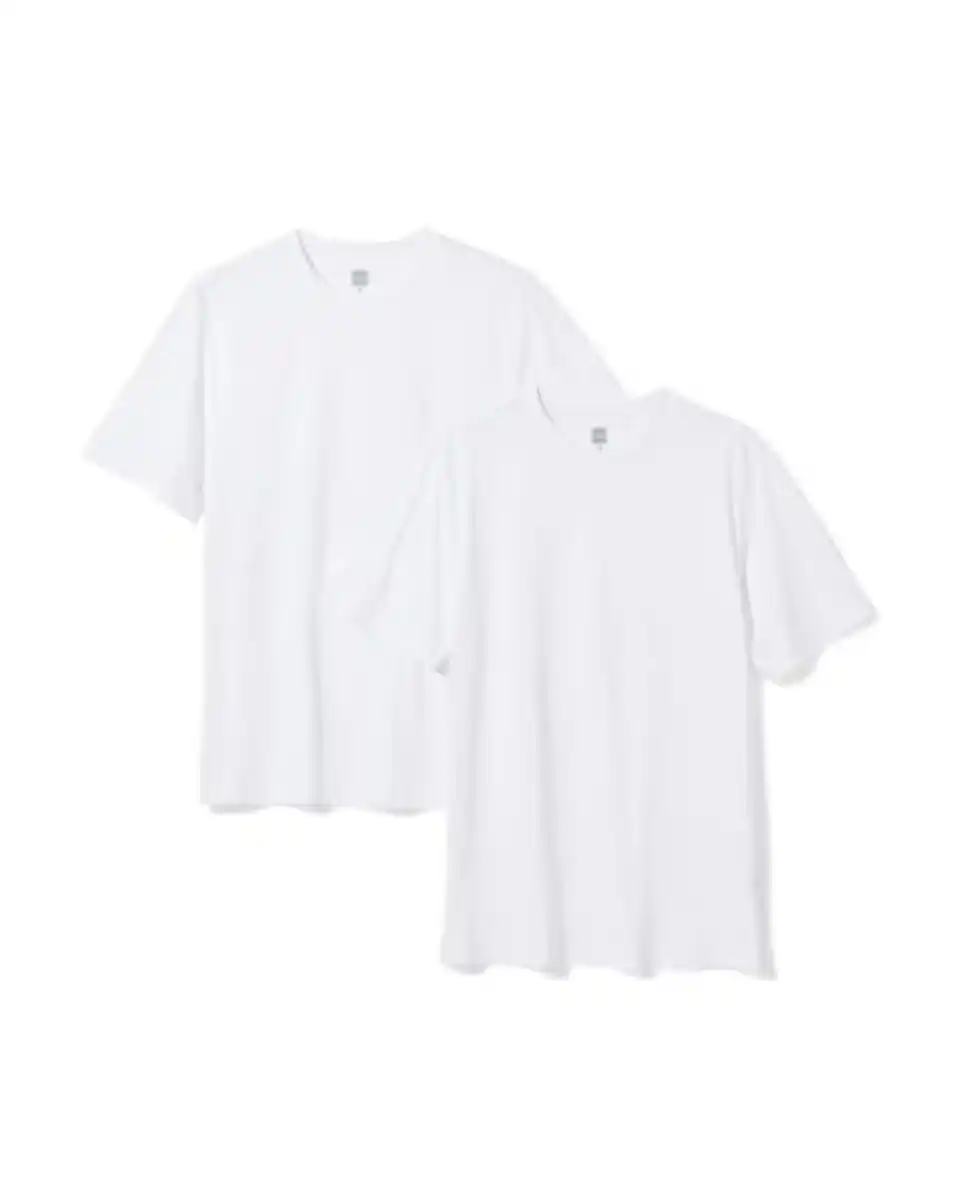 Bild 2 von 2er-Pack Herren-T-Shirts, Regular Fit, Rundhalsausschnitt weiß