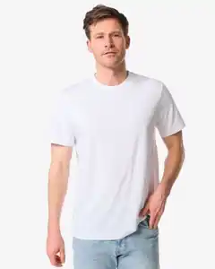 2er-Pack Herren-T-Shirts, Regular Fit, Rundhalsausschnitt weiß