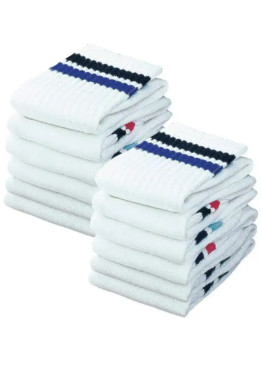 Bild 1 von Go in Tennissocken Damen Herren Kinder Sportsocken mit Ringel aus Atmungsaktive Baumwolle (Packung, 12-Paar, Großpackung bis Gr. 47-50) mit Frottee, Kindersocken, Damensocken, Herrensocken