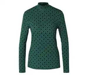 Blusenshirt mit Stehkragen, dunkelgrün